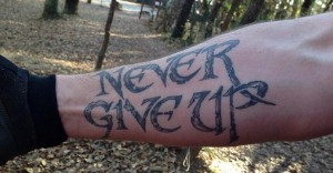 never give up